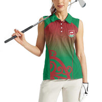 Custom Onehunga High School Women Sleeveless Polo Shirt Maori Koru Pattern
