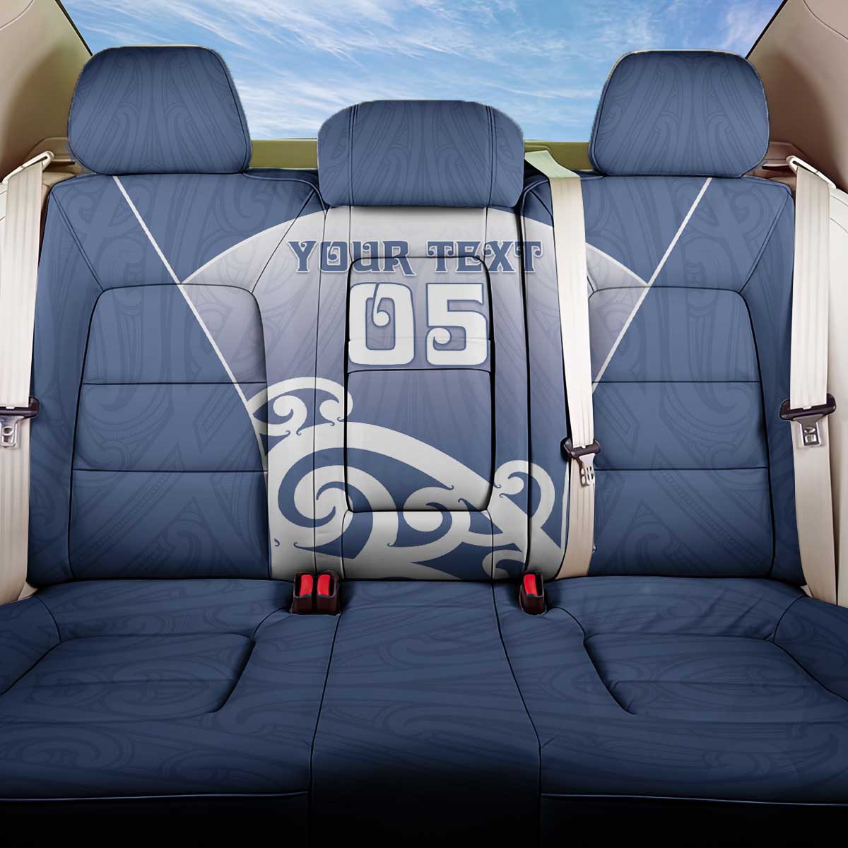 Custom New Zealand Aotea College Back Car Seat Cover Maori Koru Pattern
