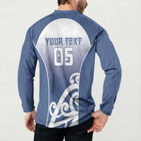 Custom New Zealand Aotea College Button Sweatshirt Maori Koru Pattern