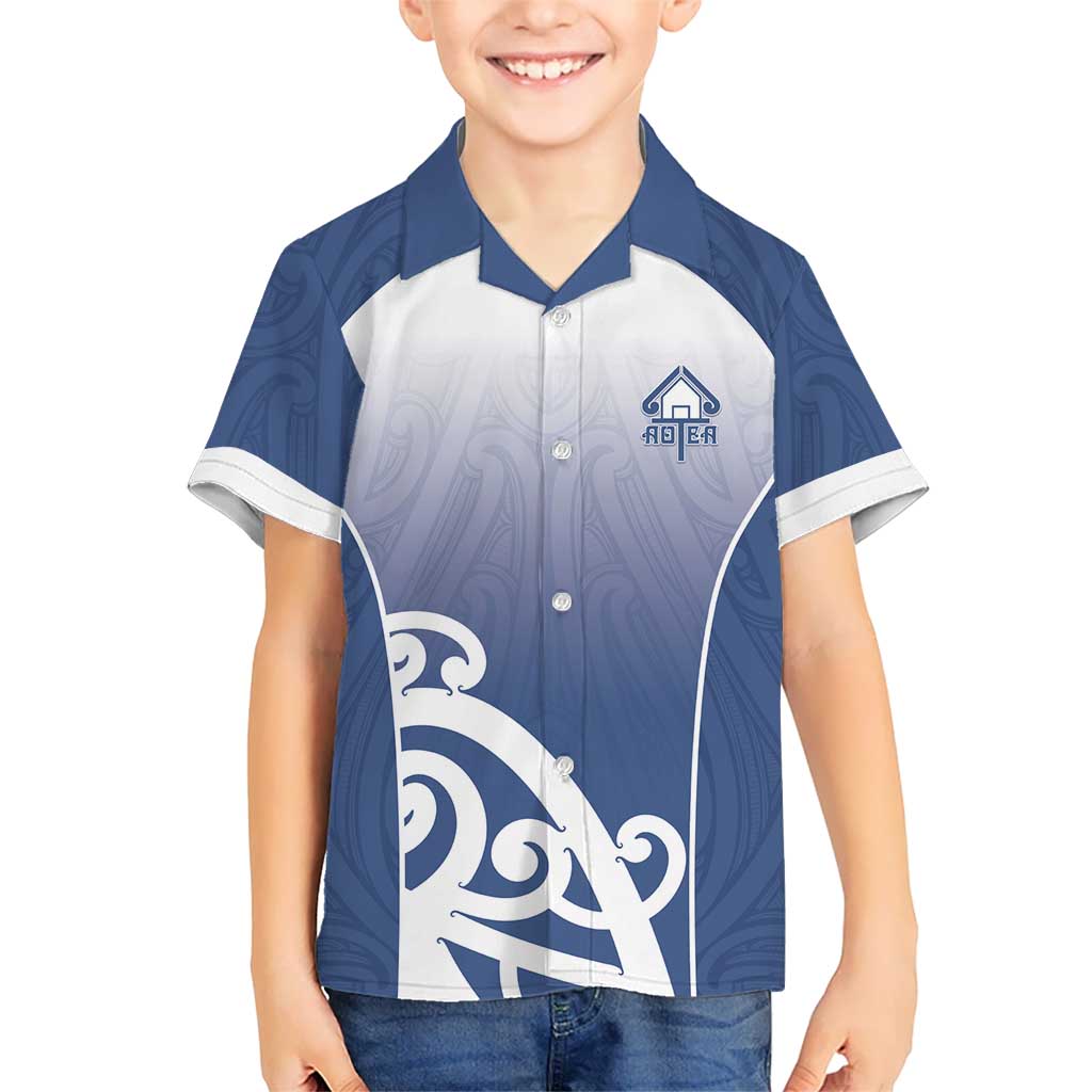 Custom New Zealand Aotea College Family Matching Long Sleeve Bodycon Dress and Hawaiian Shirt Maori Koru Pattern