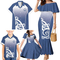 Custom New Zealand Aotea College Family Matching Mermaid Dress and Hawaiian Shirt Maori Koru Pattern