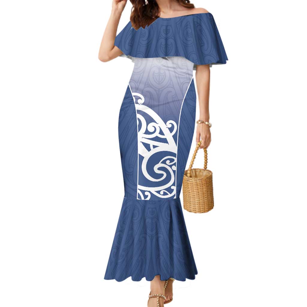 Custom New Zealand Aotea College Family Matching Mermaid Dress and Hawaiian Shirt Maori Koru Pattern
