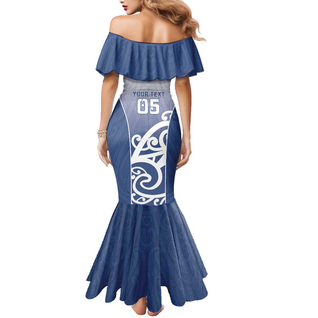 Custom New Zealand Aotea College Family Matching Mermaid Dress and Hawaiian Shirt Maori Koru Pattern
