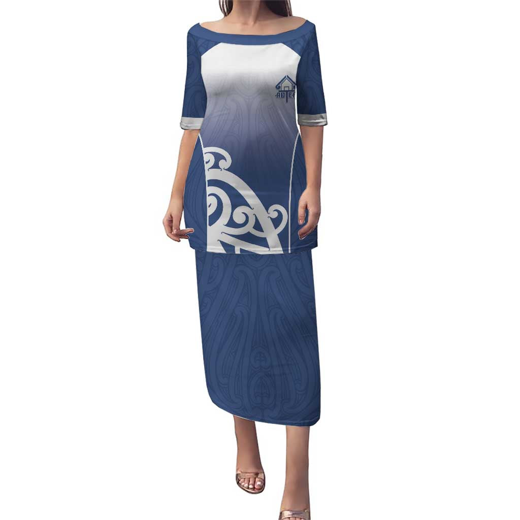 Custom New Zealand Aotea College Family Matching Puletasi and Hawaiian Shirt Maori Koru Pattern
