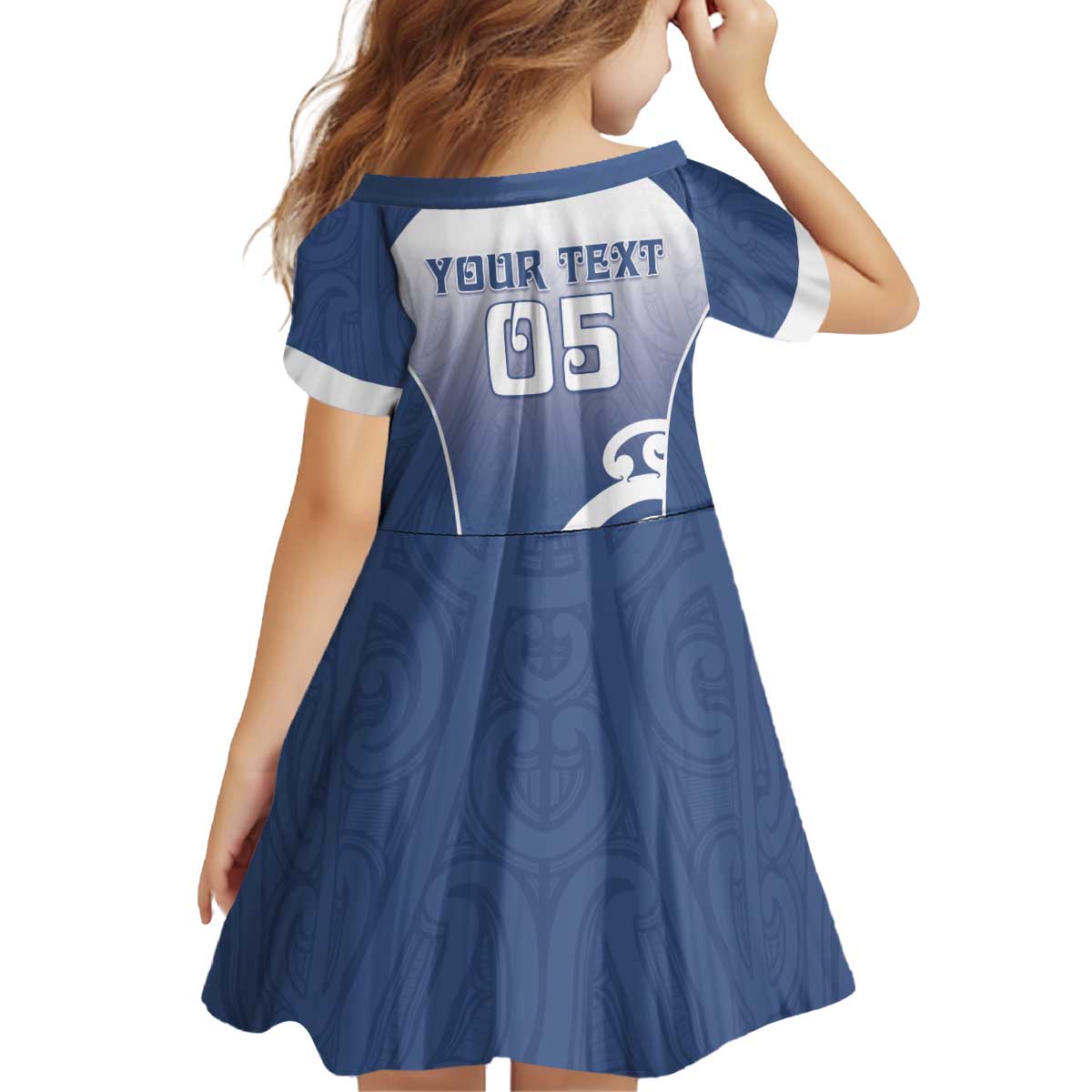 Custom New Zealand Aotea College Kid Short Sleeve Dress Maori Koru Pattern LT05 - Polynesian Pride