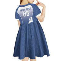 Custom New Zealand Aotea College Kid Short Sleeve Dress Maori Koru Pattern LT05 - Polynesian Pride