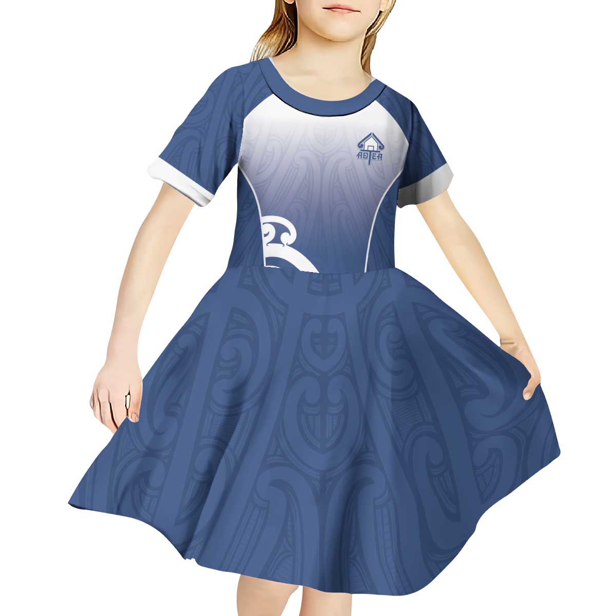 Custom New Zealand Aotea College Kid Short Sleeve Dress Maori Koru Pattern LT05 - Polynesian Pride