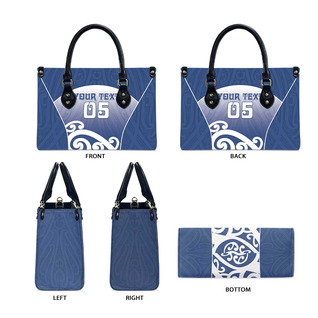 Custom New Zealand Aotea College Leather Bag Maori Koru Pattern