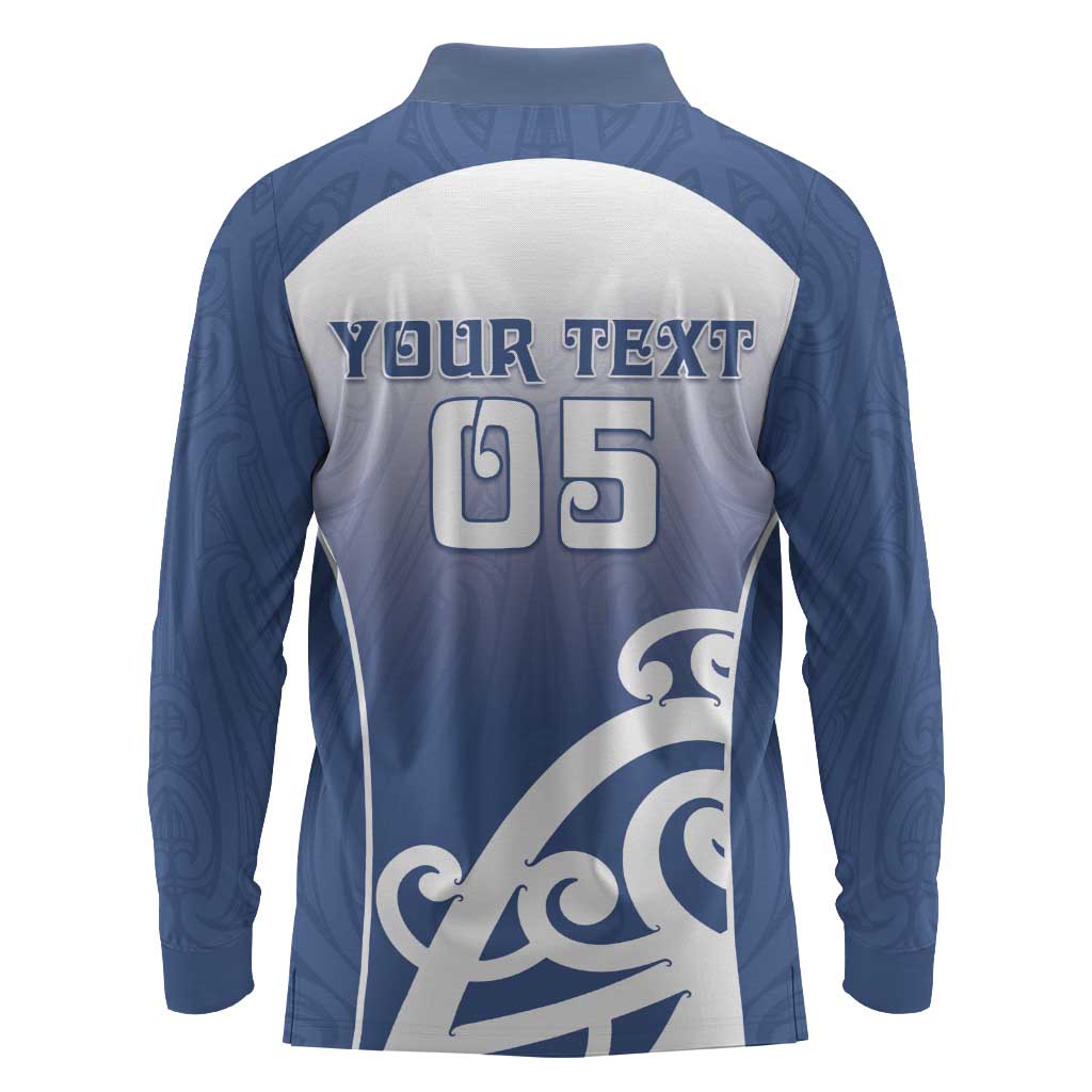 Custom New Zealand Aotea College Long Sleeve Polo Shirt Maori Koru Pattern LT05 - Polynesian Pride