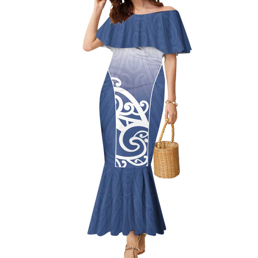 Custom New Zealand Aotea College Mermaid Dress Maori Koru Pattern
