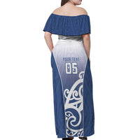 Custom New Zealand Aotea College Off Shoulder Maxi Dress Maori Koru Pattern LT05 - Polynesian Pride