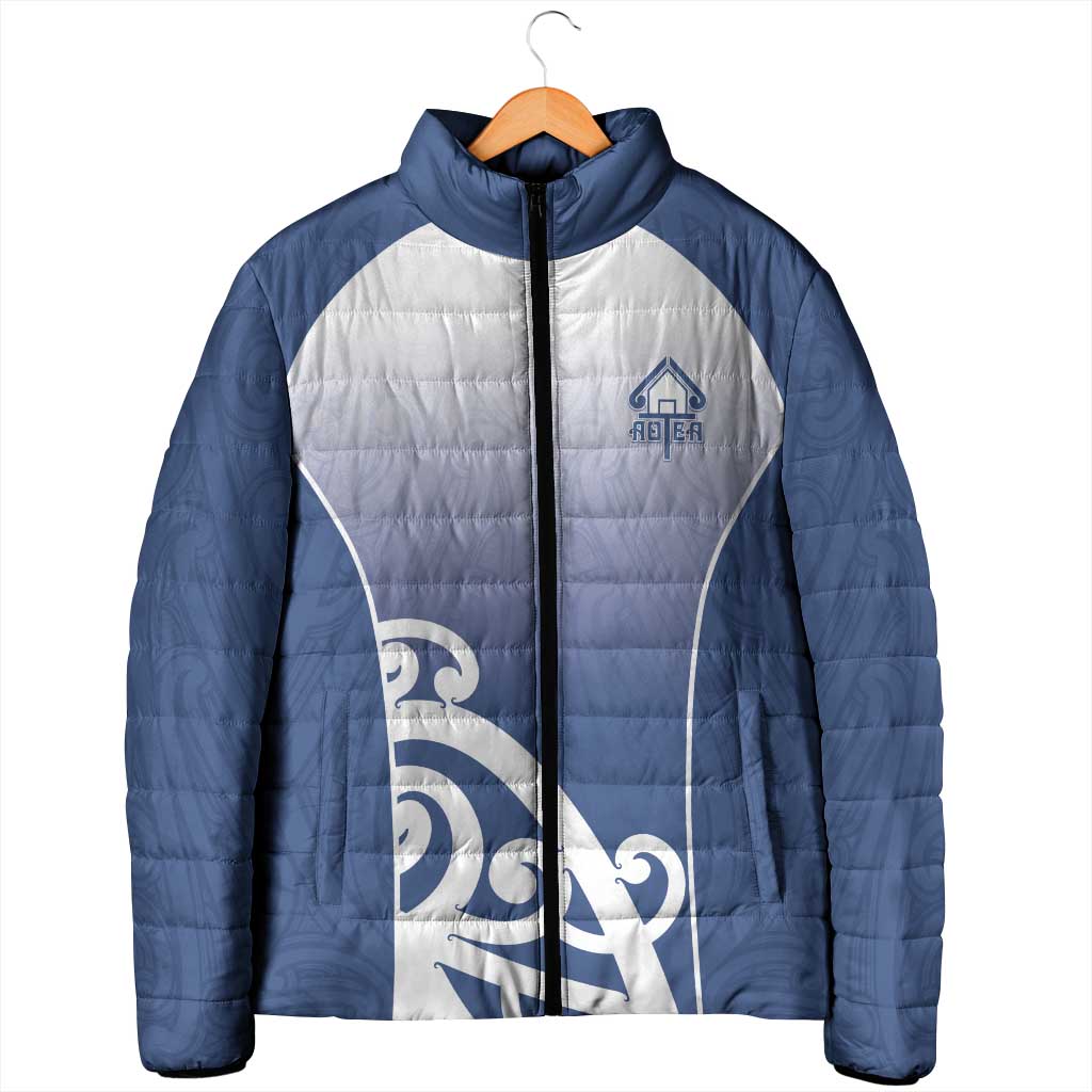 Custom New Zealand Aotea College Padded Jacket Maori Koru Pattern