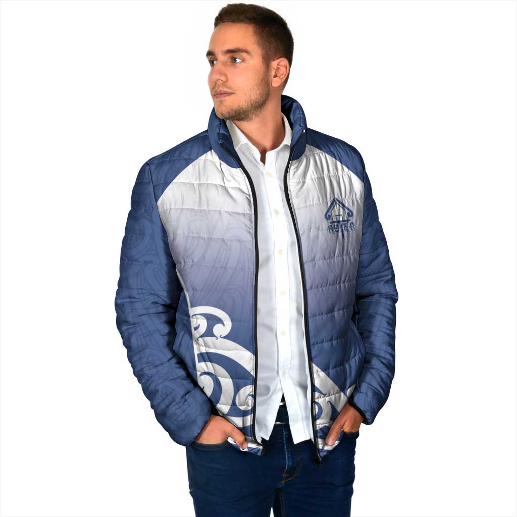 Custom New Zealand Aotea College Padded Jacket Maori Koru Pattern