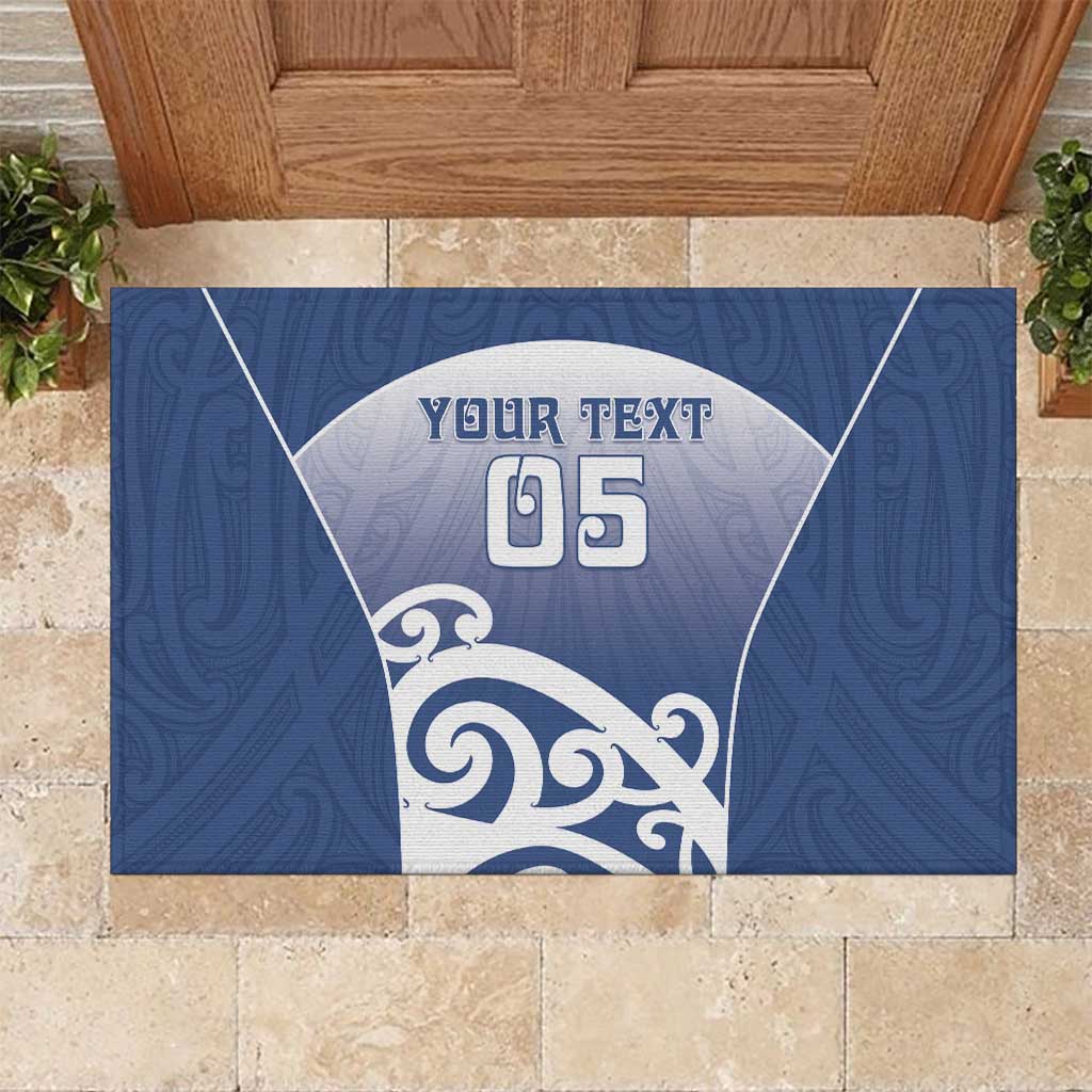 Custom New Zealand Aotea College Rubber Doormat Maori Koru Pattern