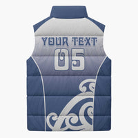 Custom New Zealand Aotea College Sleeveless Puffer Jacket Maori Koru Pattern