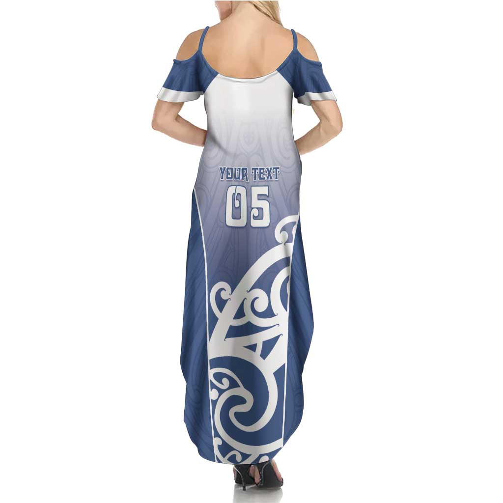 Custom New Zealand Aotea College Summer Maxi Dress Maori Koru Pattern