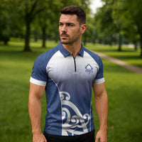 Custom New Zealand Aotea College Zipper Polo Shirt Maori Koru Pattern