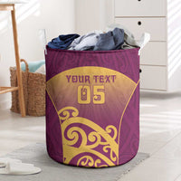 Custom Waiuku College Laundry Basket Maori Koru Pattern