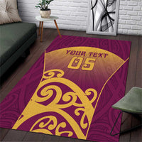Custom Waiuku College Area Rug Maori Koru Pattern