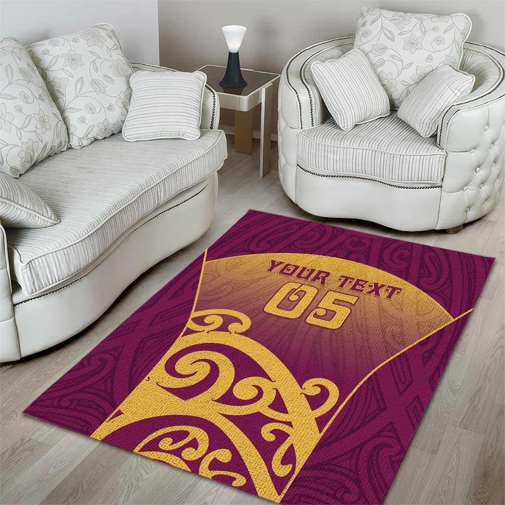 Custom Waiuku College Area Rug Maori Koru Pattern