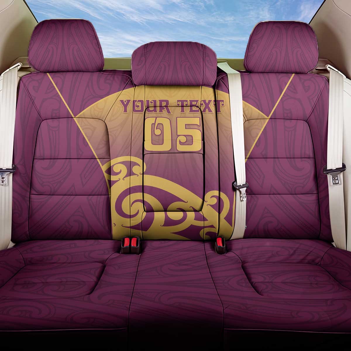 Custom Waiuku College Back Car Seat Cover Maori Koru Pattern