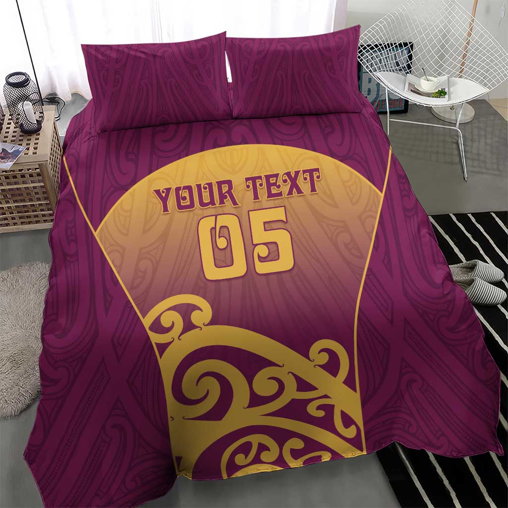 Custom Waiuku College Bedding Set Maori Koru Pattern