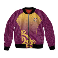 Custom Waiuku College Bomber Jacket Maori Koru Pattern