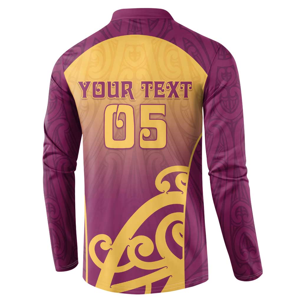 Custom Waiuku College Button Sweatshirt Maori Koru Pattern