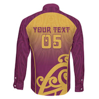 Custom Waiuku College Family Matching Off The Shoulder Long Sleeve Dress and Hawaiian Shirt Maori Koru Pattern