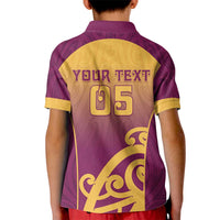 Custom Waiuku College Kid Polo Shirt Maori Koru Pattern