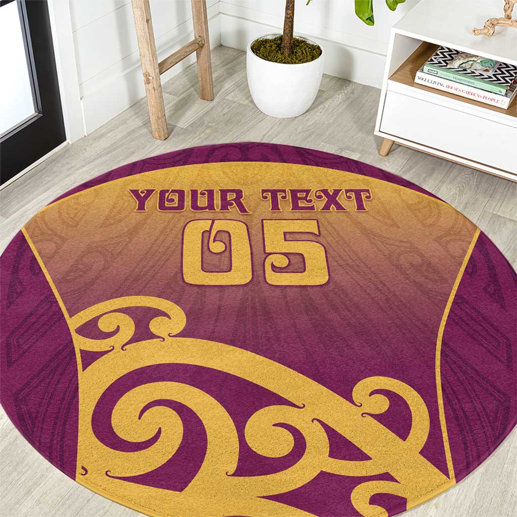Custom Waiuku College Round Carpet Maori Koru Pattern