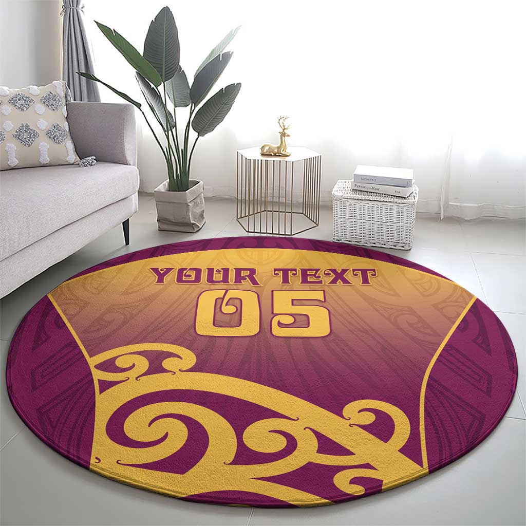 Custom Waiuku College Round Carpet Maori Koru Pattern