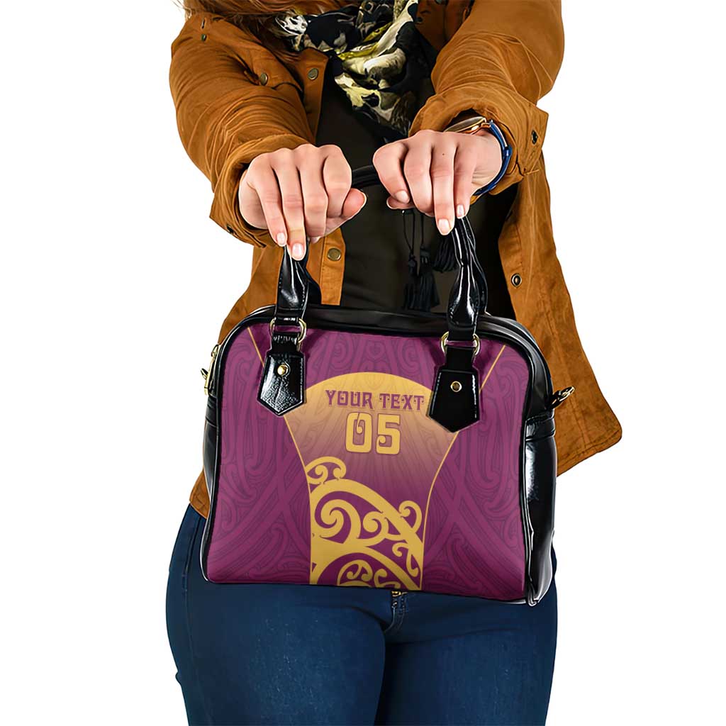 Custom Waiuku College Shoulder Handbag Maori Koru Pattern