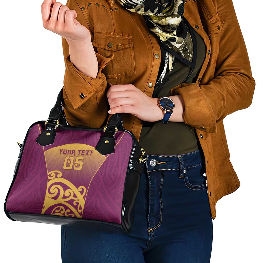 Custom Waiuku College Shoulder Handbag Maori Koru Pattern