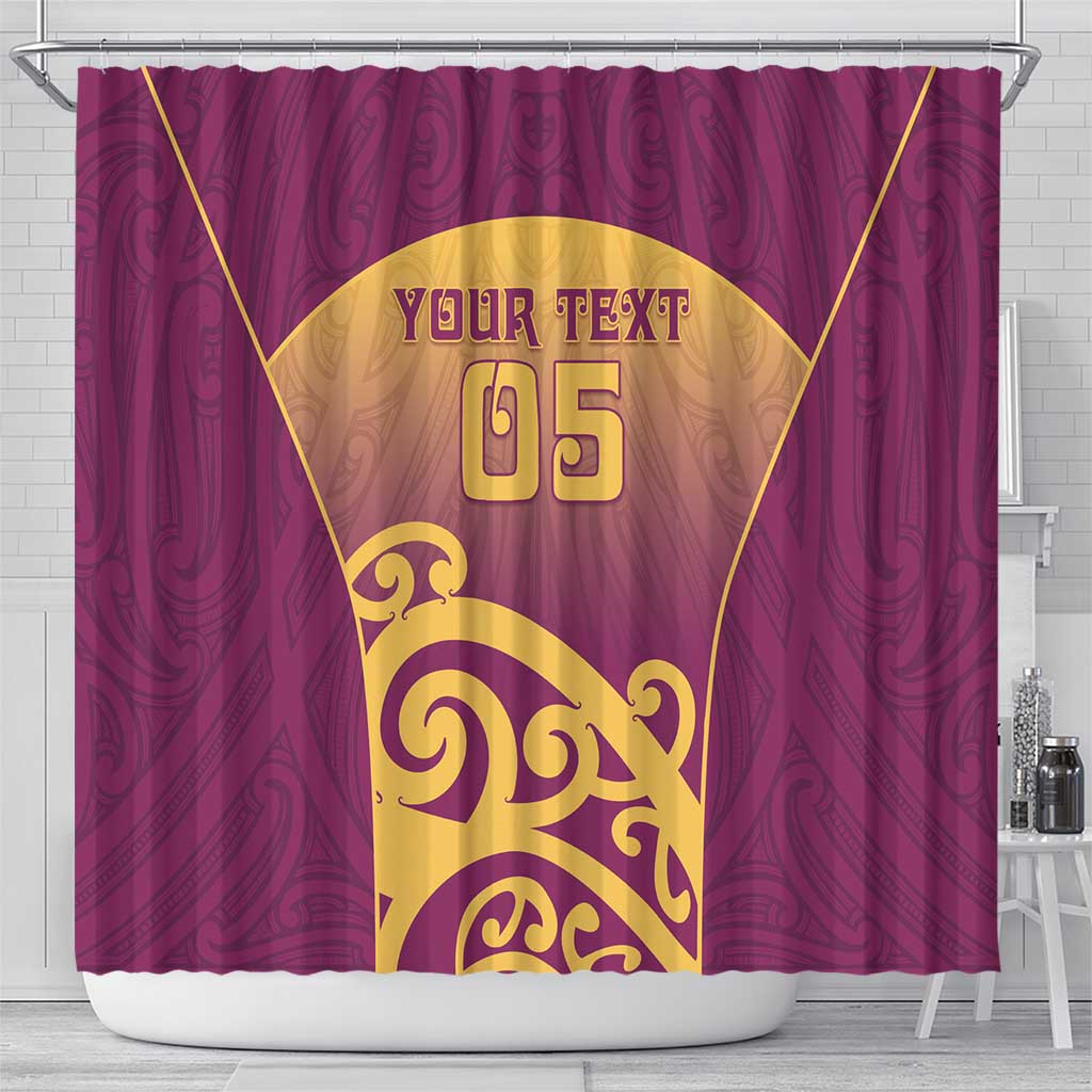Custom Waiuku College Shower Curtain Maori Koru Pattern