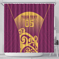 Custom Waiuku College Shower Curtain Maori Koru Pattern