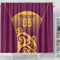 Custom Waiuku College Shower Curtain Maori Koru Pattern