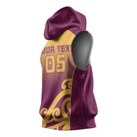 Custom Waiuku College Sleeveless Hoodie Maori Koru Pattern