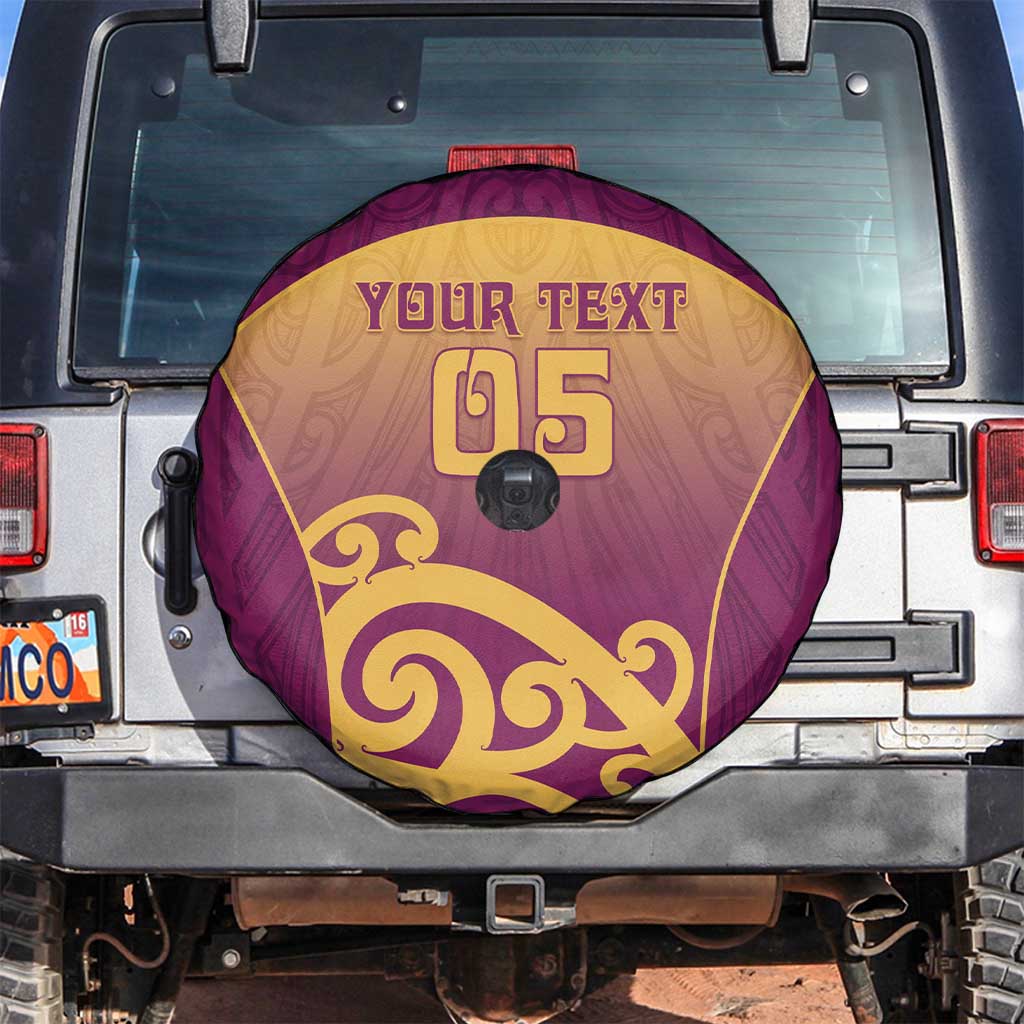 Custom Waiuku College Spare Tire Cover Maori Koru Pattern