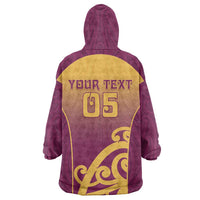 Custom Waiuku College Wearable Blanket Hoodie Maori Koru Pattern
