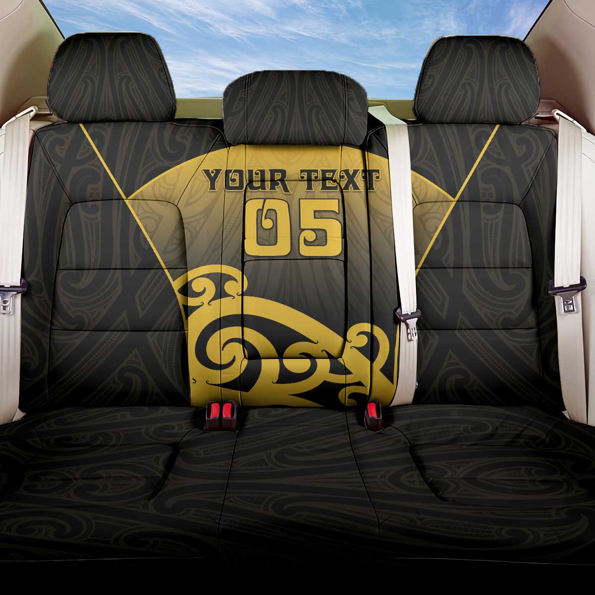 Custom Motueka High School Back Car Seat Cover Maori Koru Pattern