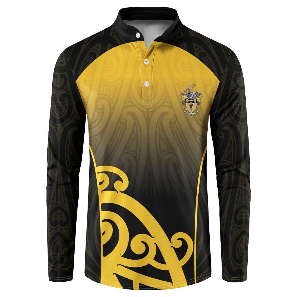 Custom Motueka High School Button Sweatshirt Maori Koru Pattern