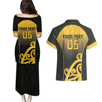 Custom Motueka High School Couples Matching Puletasi and Hawaiian Shirt Maori Koru Pattern