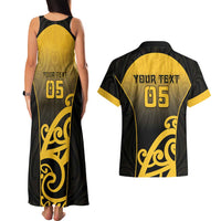 Custom Motueka High School Couples Matching Tank Maxi Dress and Hawaiian Shirt Maori Koru Pattern