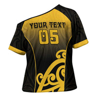 Custom Motueka High School Cross Shoulder Shirt Maori Koru Pattern