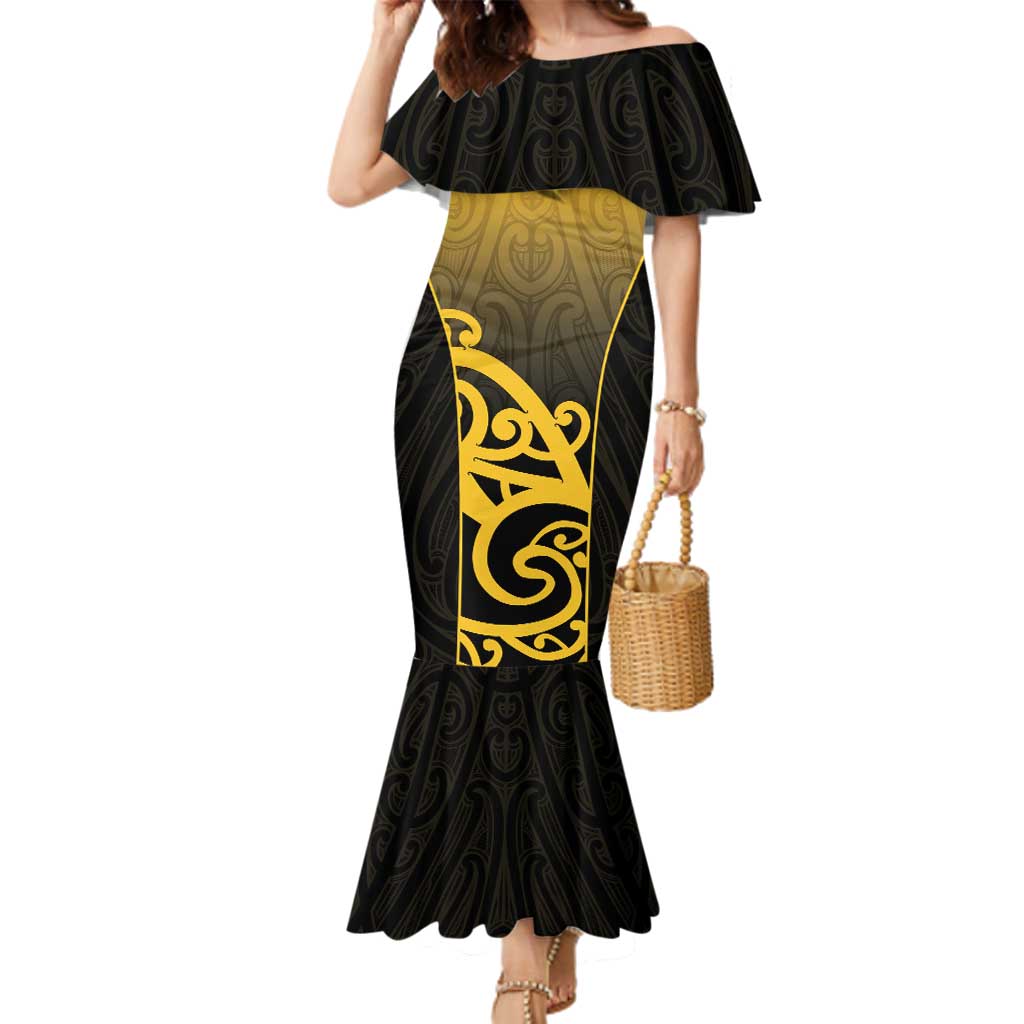 Custom Motueka High School Family Matching Mermaid Dress and Hawaiian Shirt Maori Koru Pattern