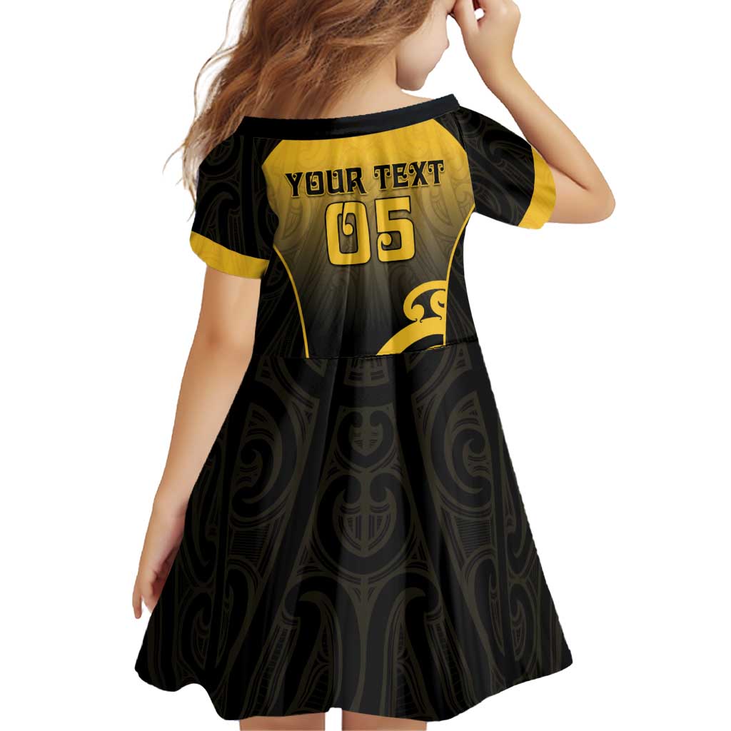 Custom Motueka High School Family Matching Off The Shoulder Long Sleeve Dress and Hawaiian Shirt Maori Koru Pattern