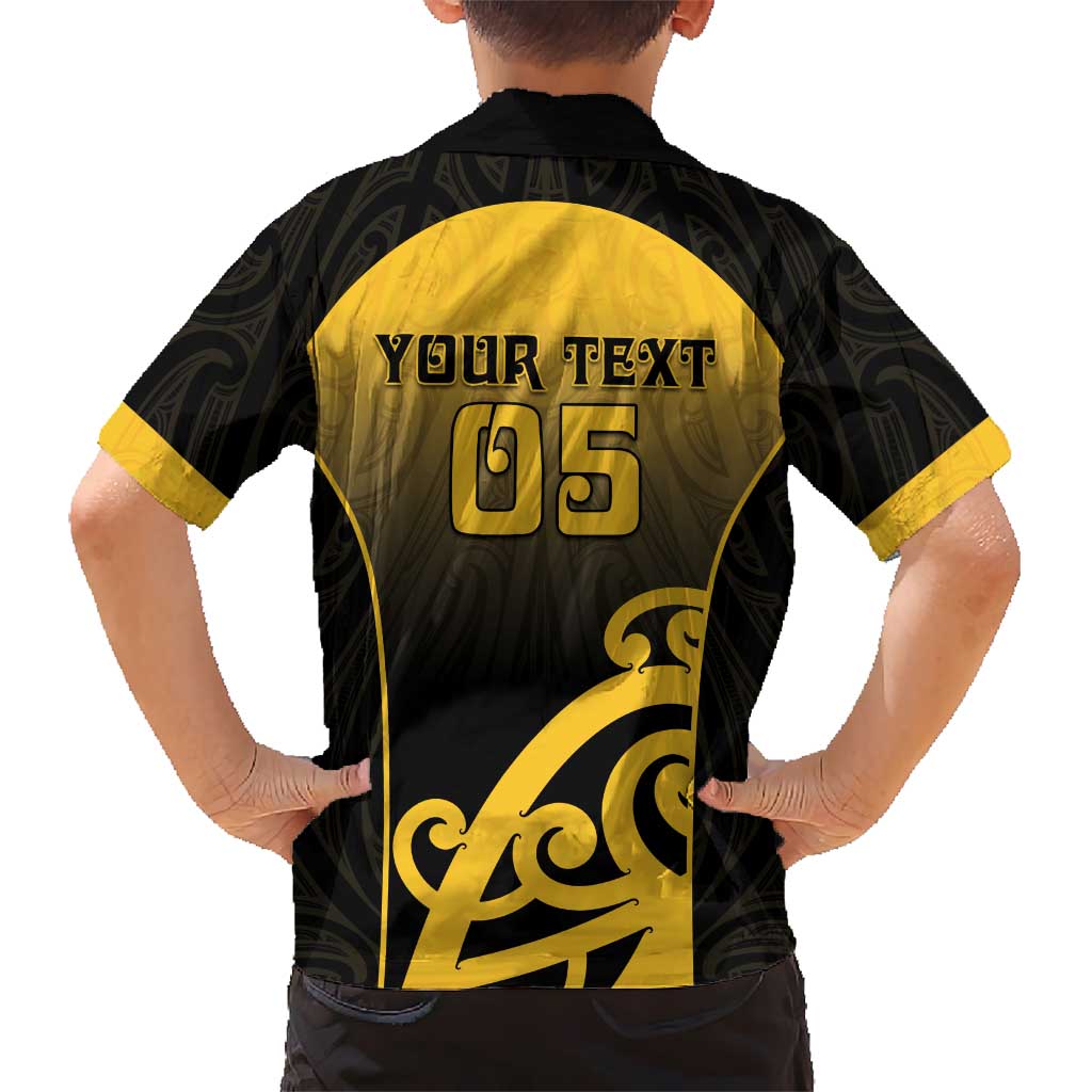 Custom Motueka High School Family Matching Off Shoulder Short Dress and Hawaiian Shirt Maori Koru Pattern