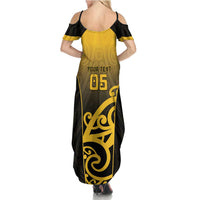 Custom Motueka High School Family Matching Summer Maxi Dress and Hawaiian Shirt Maori Koru Pattern
