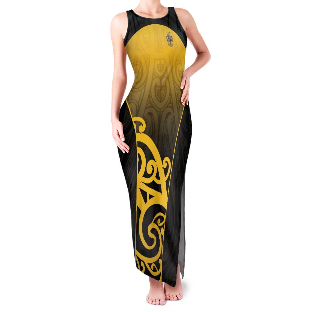 Custom Motueka High School Family Matching Tank Maxi Dress and Hawaiian Shirt Maori Koru Pattern